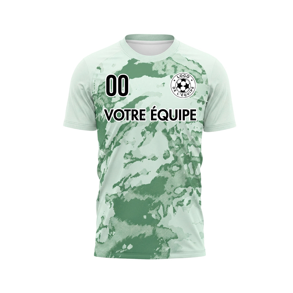 Vert Abstrait Grunge Demi-Teinte Motif Maillot de Football Personnalisé