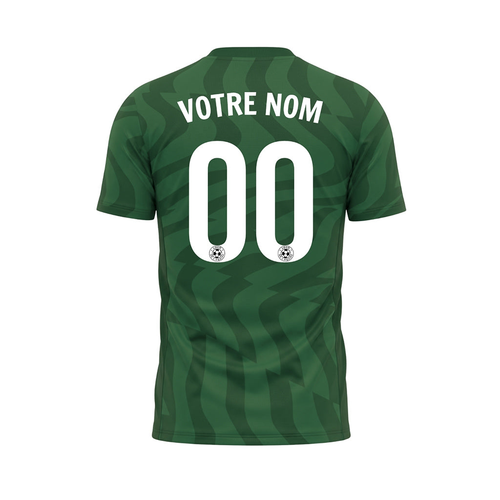 Vert Abstrait Vagues Motif Maillot de Football Personnalisé