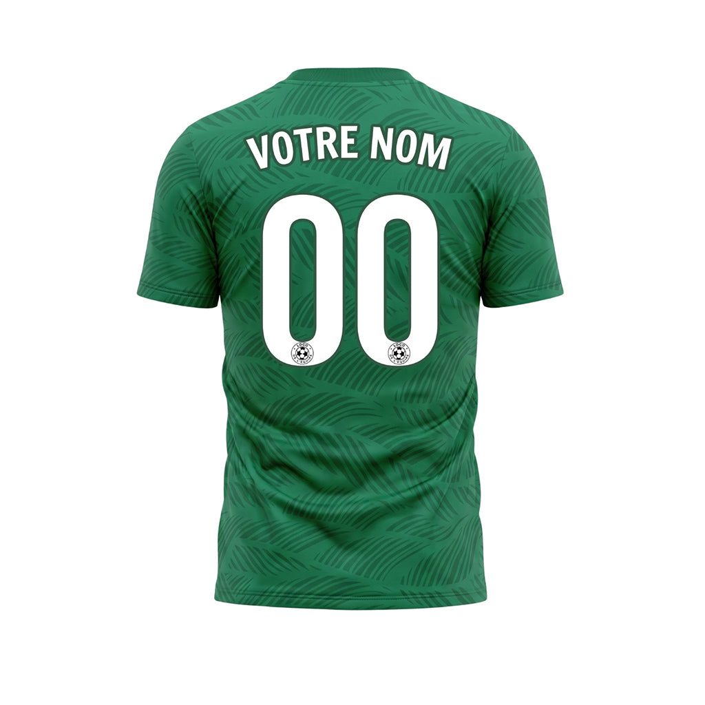 Vert Feuille Motif Vagues Maillot de Football Personnalisé