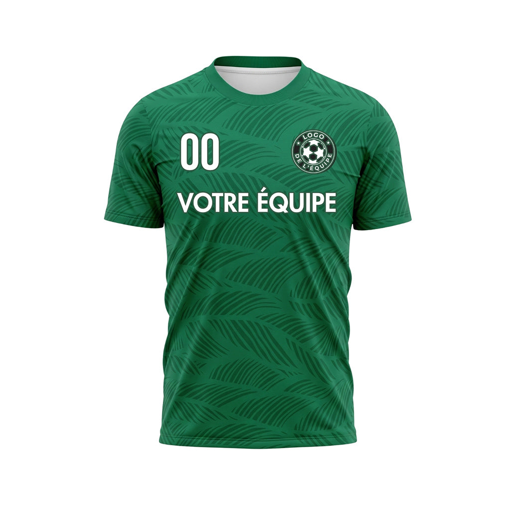 Vert Feuille Motif Vagues Maillot de Football Personnalisé