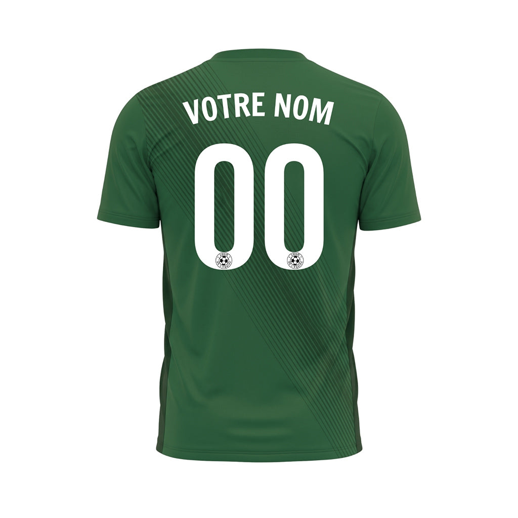 Vert Diagonales Rayures Maillot de Football Personnalisé