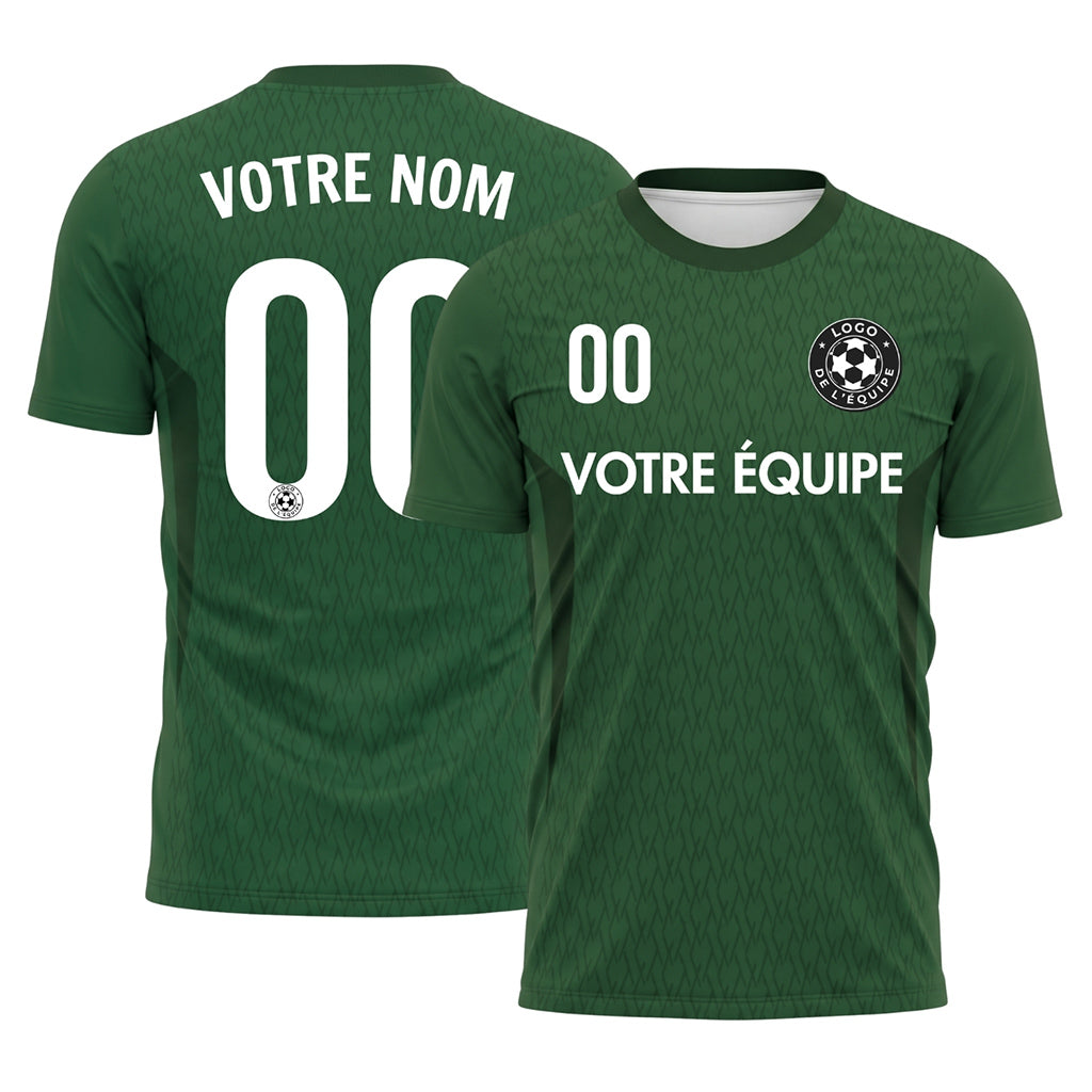Vert Diamant Motif Maillot de Football Personnalisé