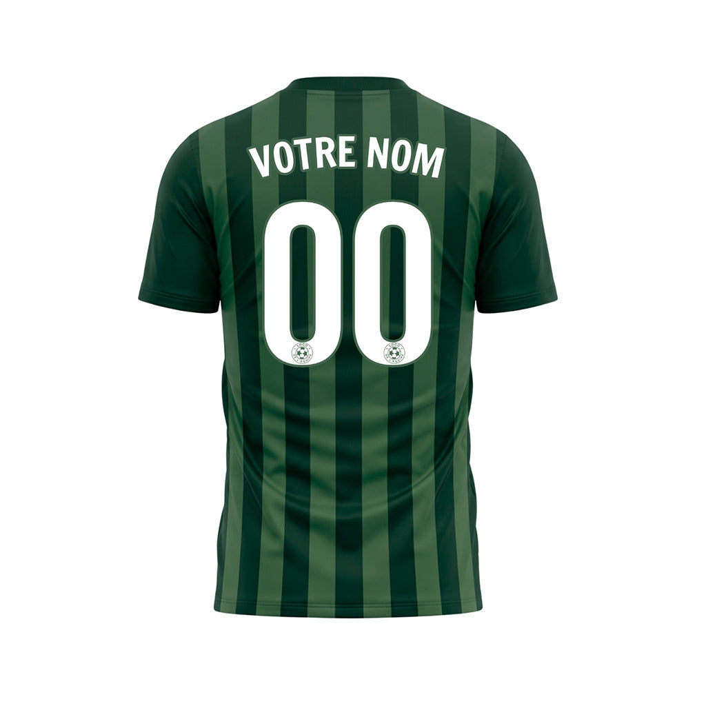 Vert Vert Foncé Verticales Rayures Maillot de Football Personnalisé