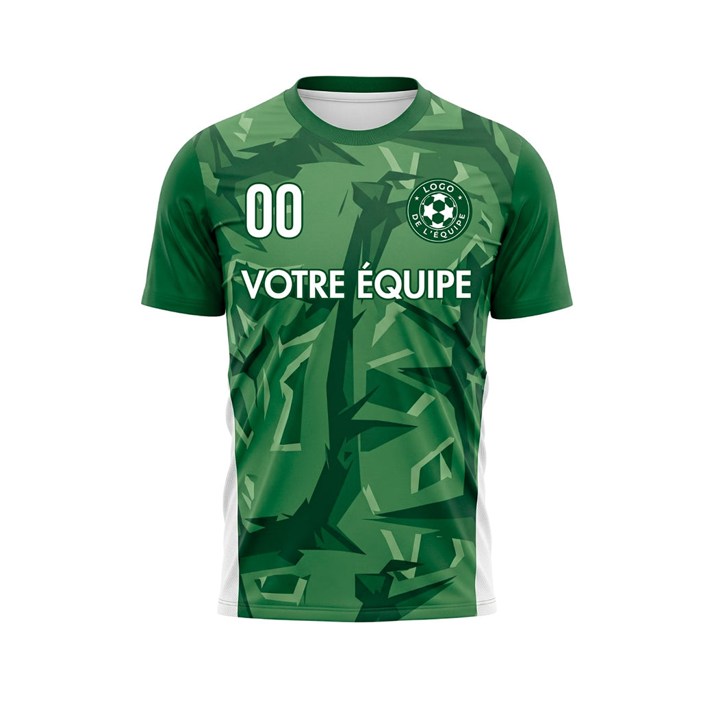 Vert Géométrique Motif Maillot de Football Personnalisé