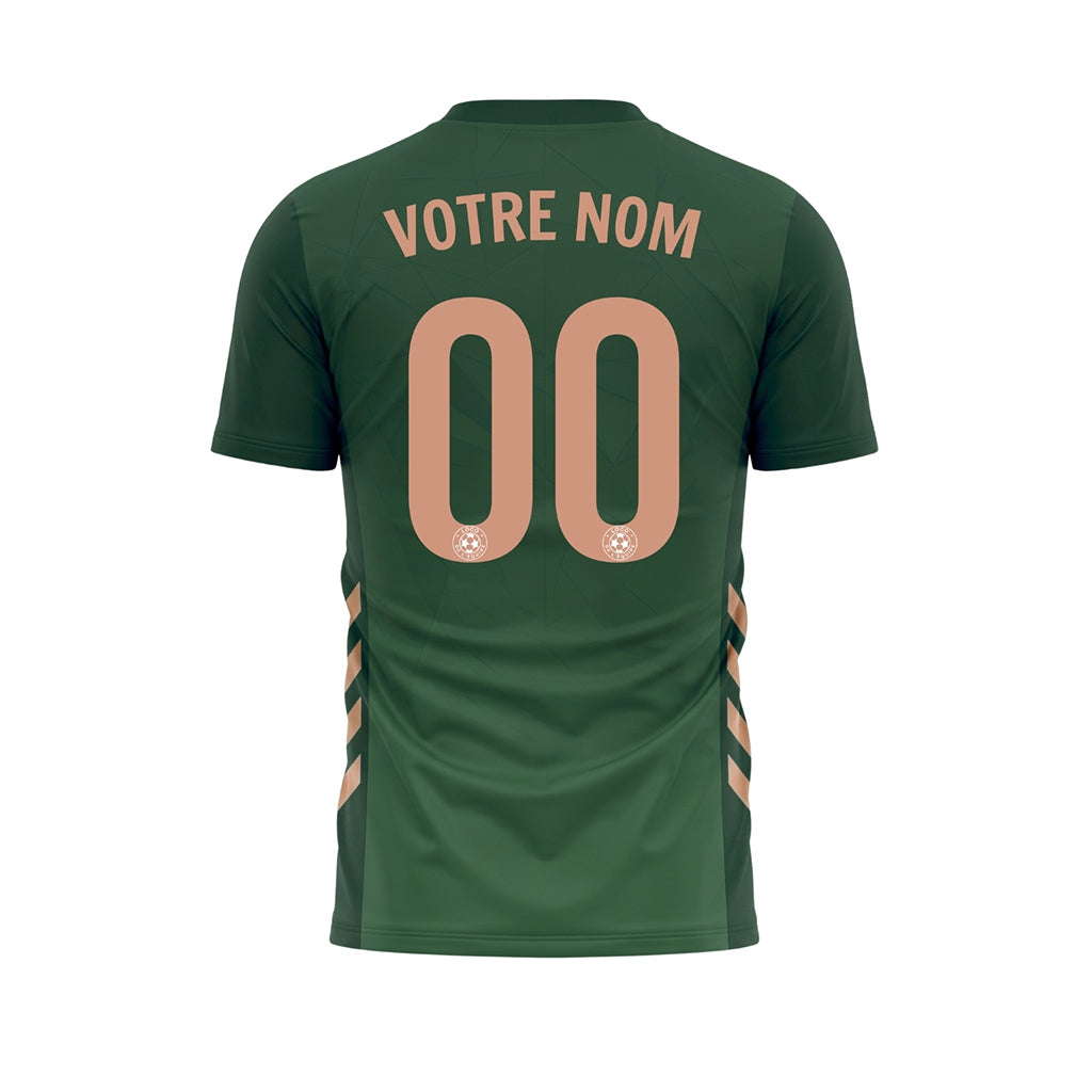 Vert Géométrique Motif Maillot de Football Personnalisé