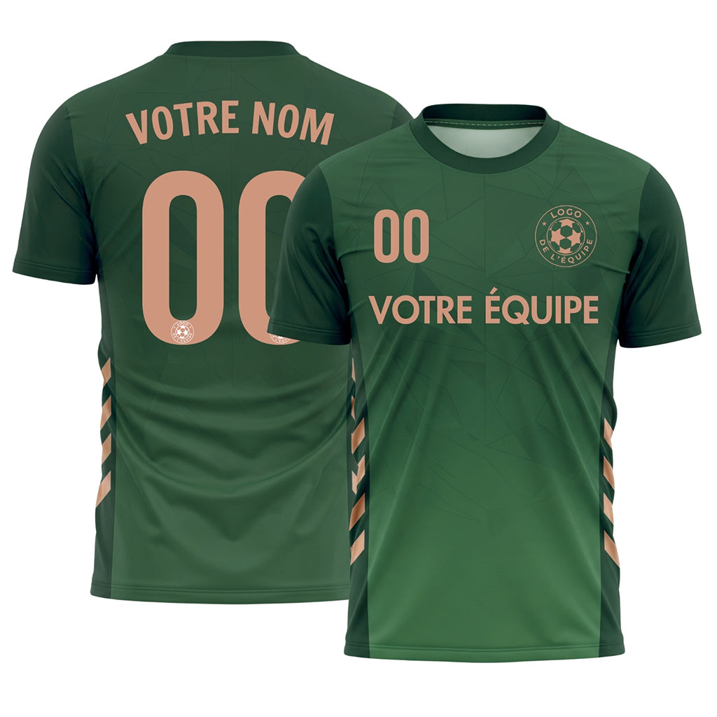 Vert Géométrique Motif Maillot de Football Personnalisé