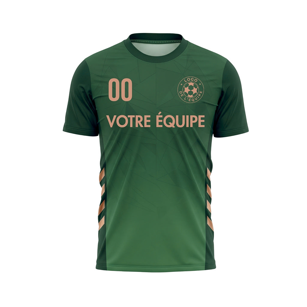 Vert Géométrique Motif Maillot de Football Personnalisé