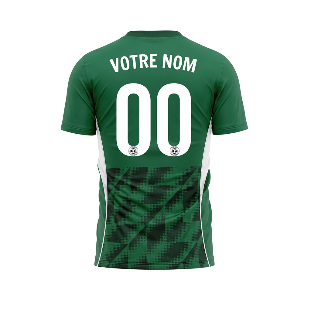 Vert Demi-Teinte Géométrique Motif Maillot de Football Personnalisé