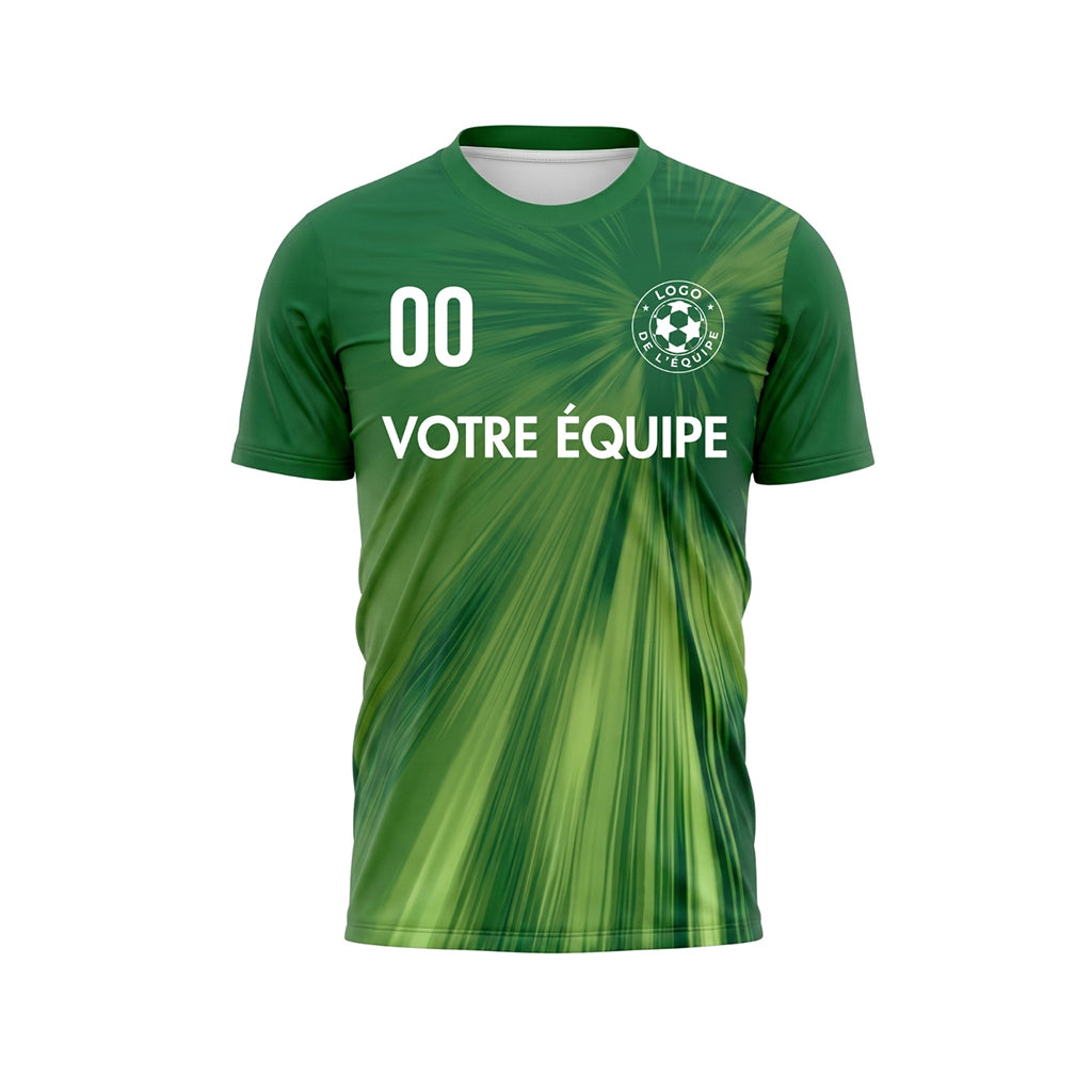 Vert Vert Clair Rayons Motif Maillot de Football Personnalisé