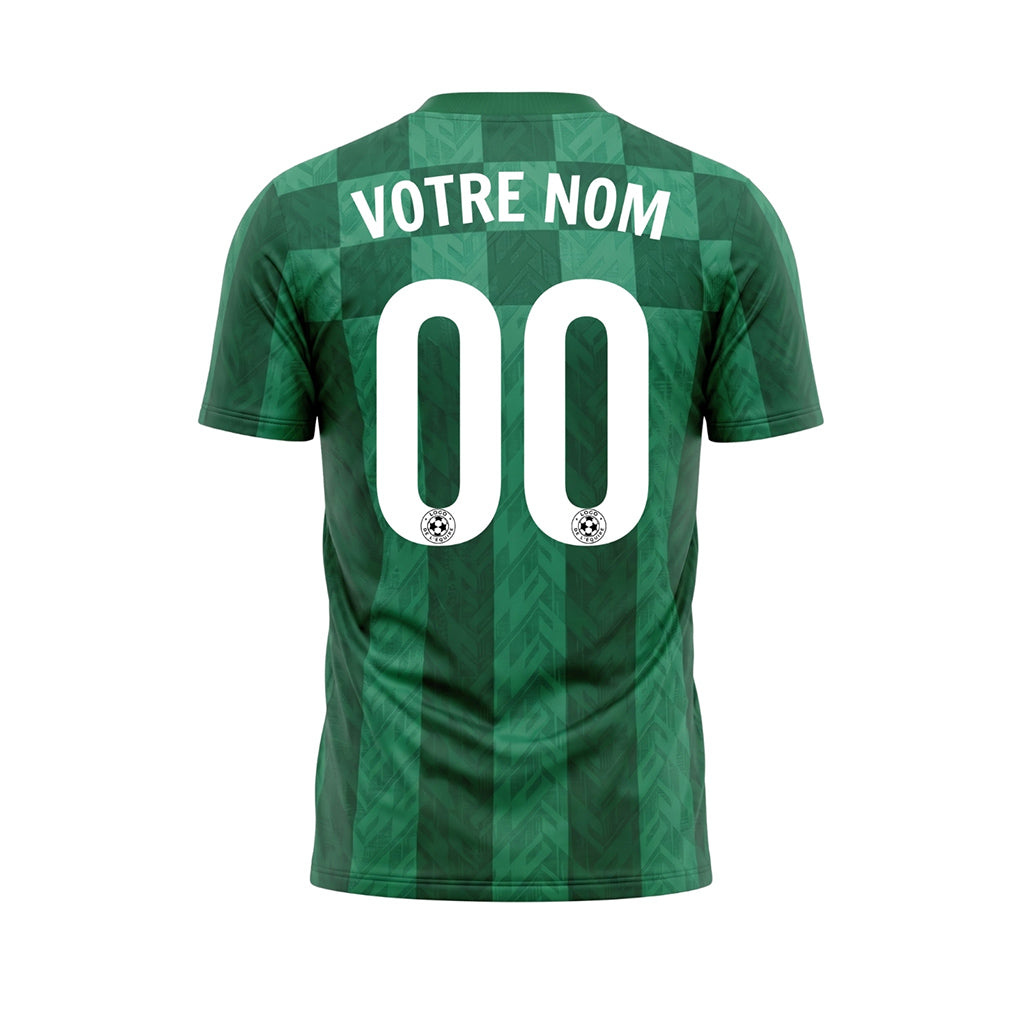 Vert Carreaux Chevron Motif Maillot de Football Personnalisé