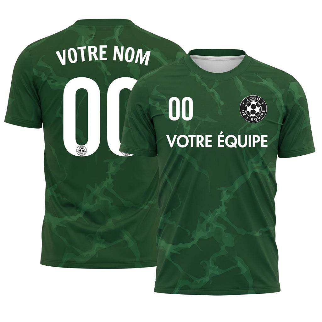 Vert Marbre Motif Maillot de Football Personnalisé