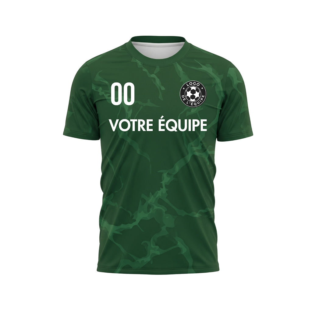 Vert Marbre Motif Maillot de Football Personnalisé