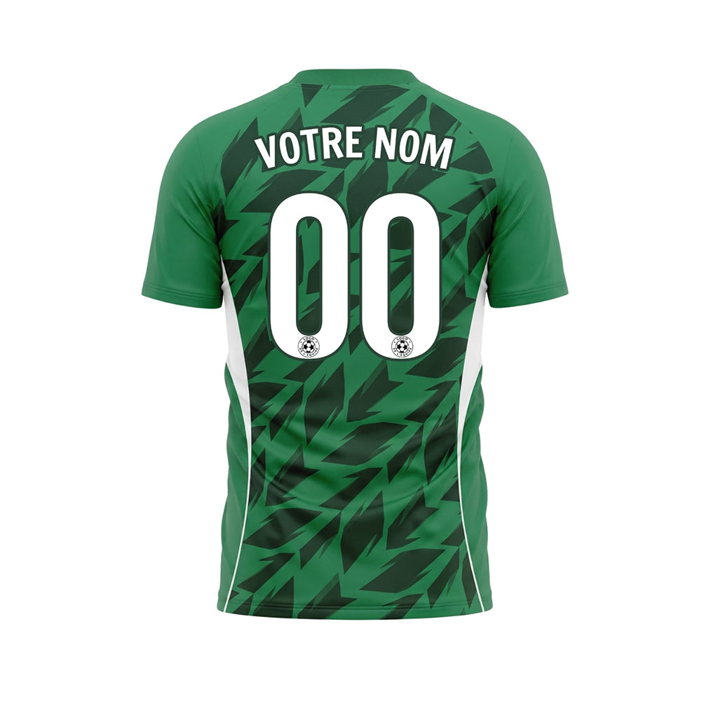 Vert Flèche Géométrique Motif Maillot de Football Personnalisé