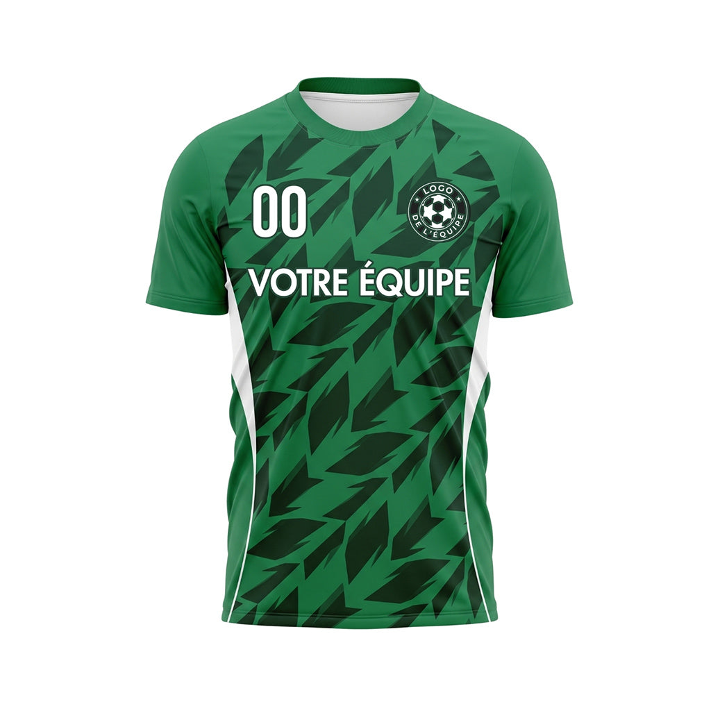 Vert Flèche Géométrique Motif Maillot de Football Personnalisé