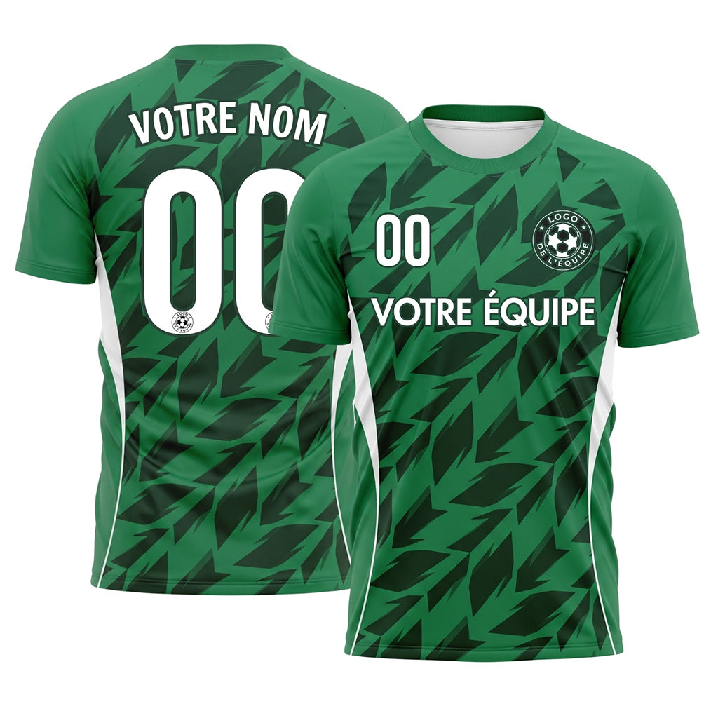 Vert Flèche Géométrique Motif Maillot de Football Personnalisé