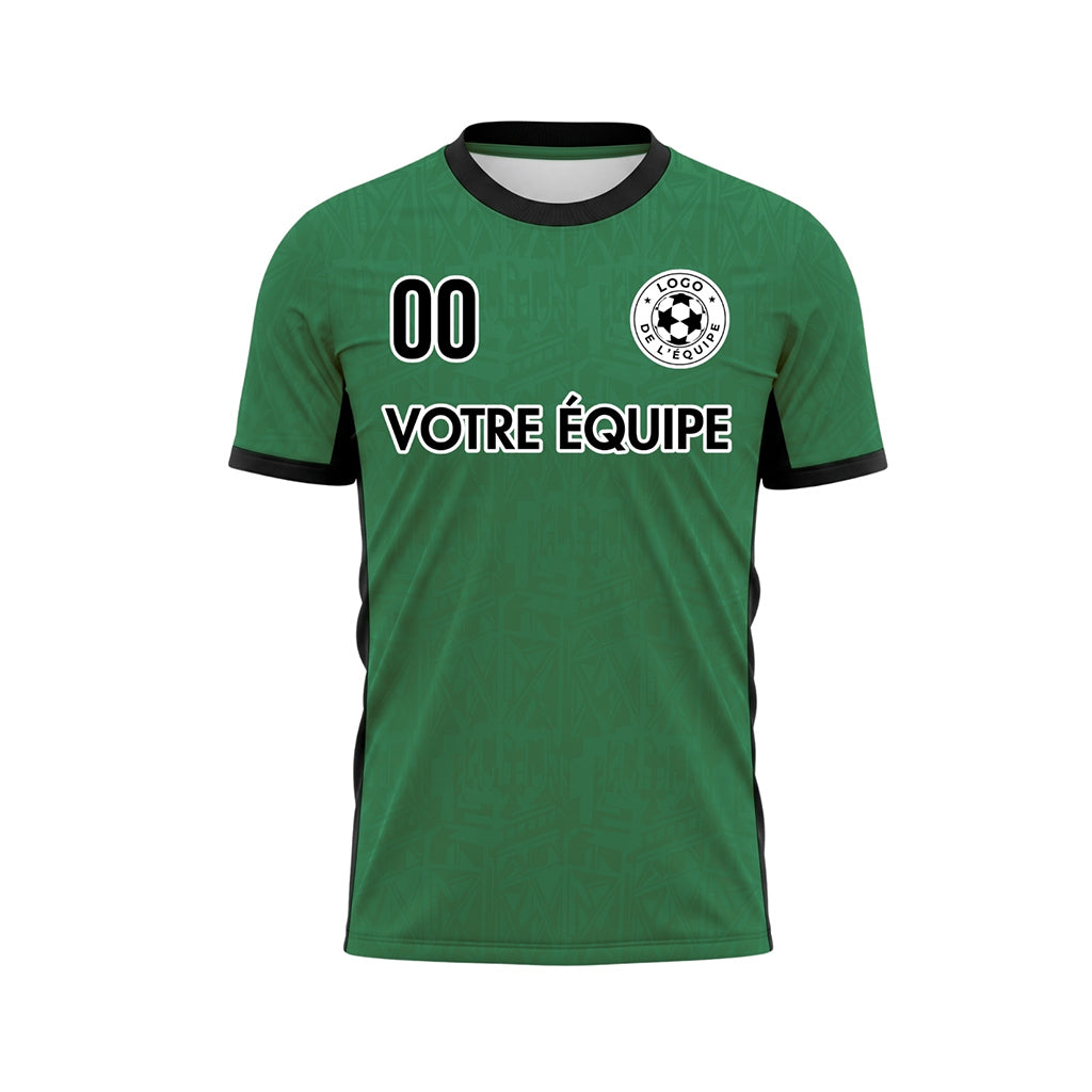 Vert Noir Subtil Géométrique Graphique Motif Maillot de Football Personnalisé