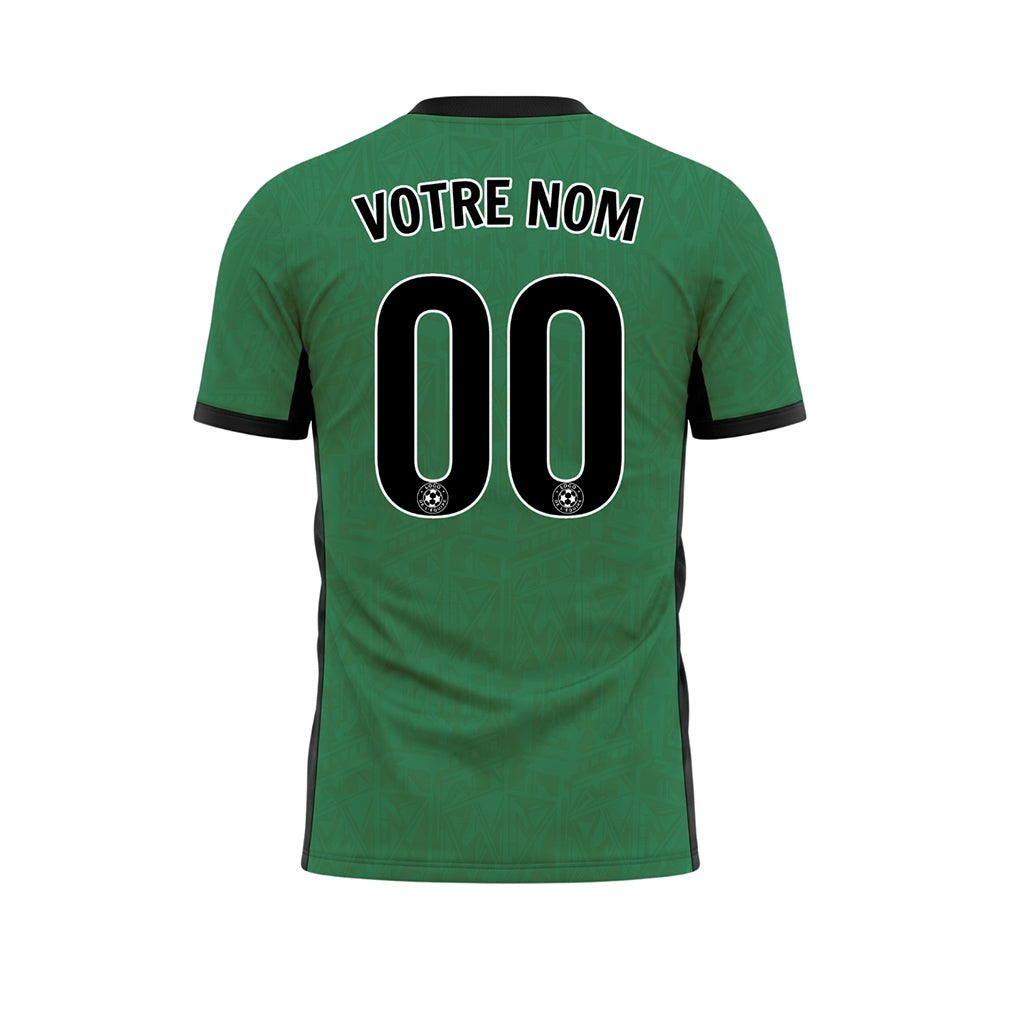 Vert Noir Subtil Géométrique Graphique Motif Maillot de Football Personnalisé