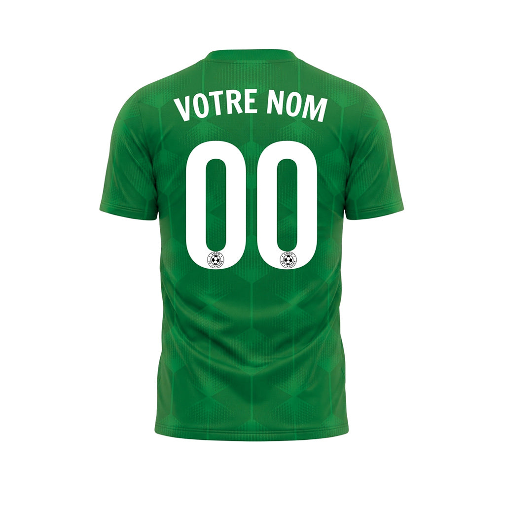 Vert Hexagone Motif Maillot de Football Personnalisé