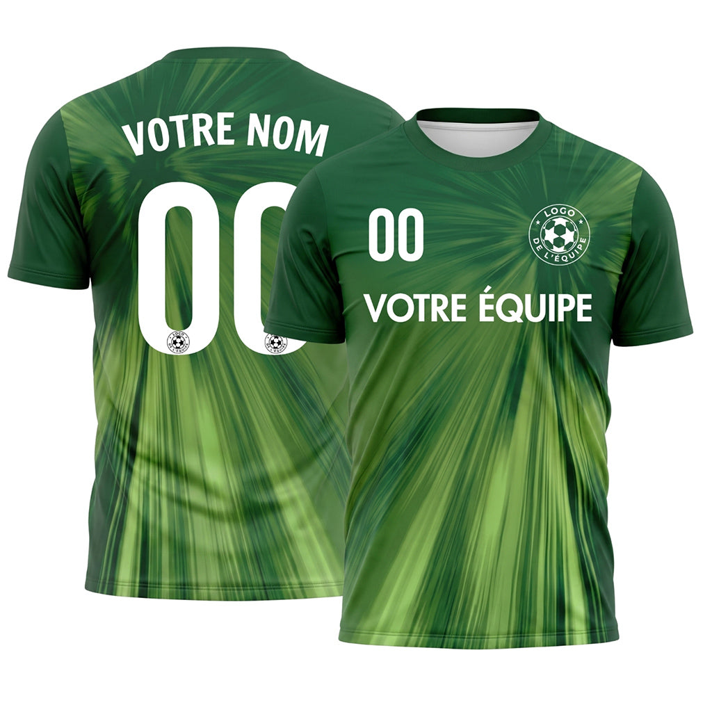 Vert Rayons Effet Maillot de Football Personnalisé