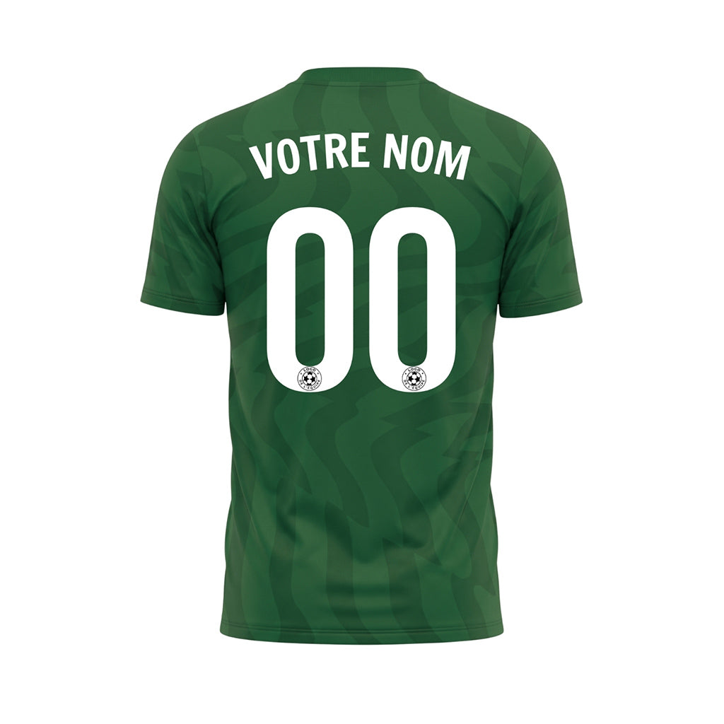 Vert Motif Vagues Maillot de Football Personnalisé
