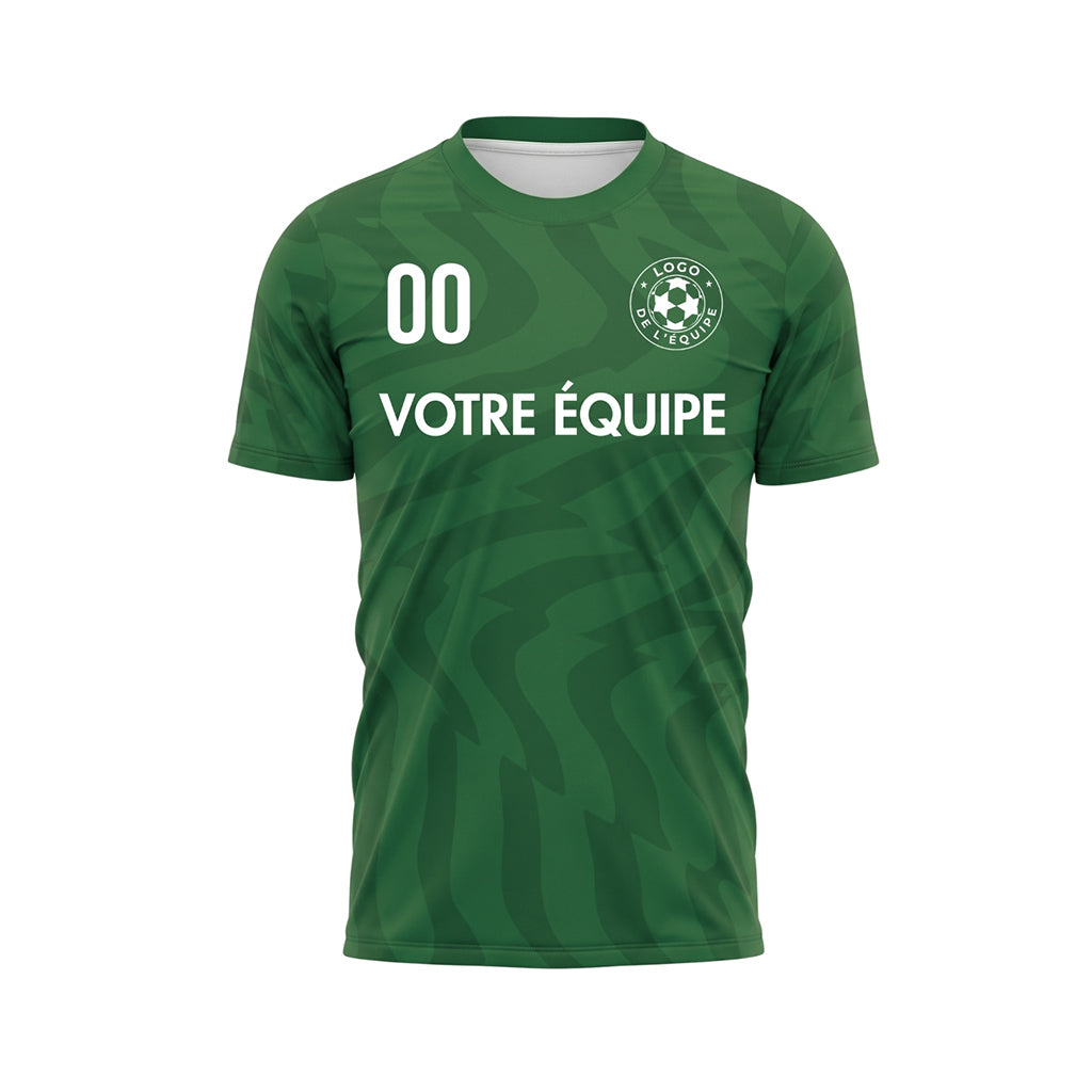 Vert Motif Vagues Maillot de Football Personnalisé