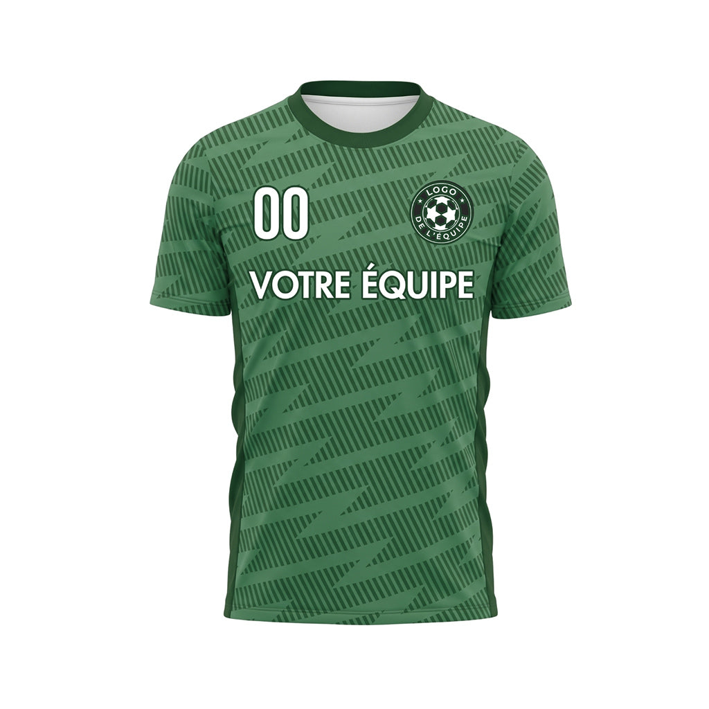 Vert Zigzag Motif Maillot de Football Personnalisé