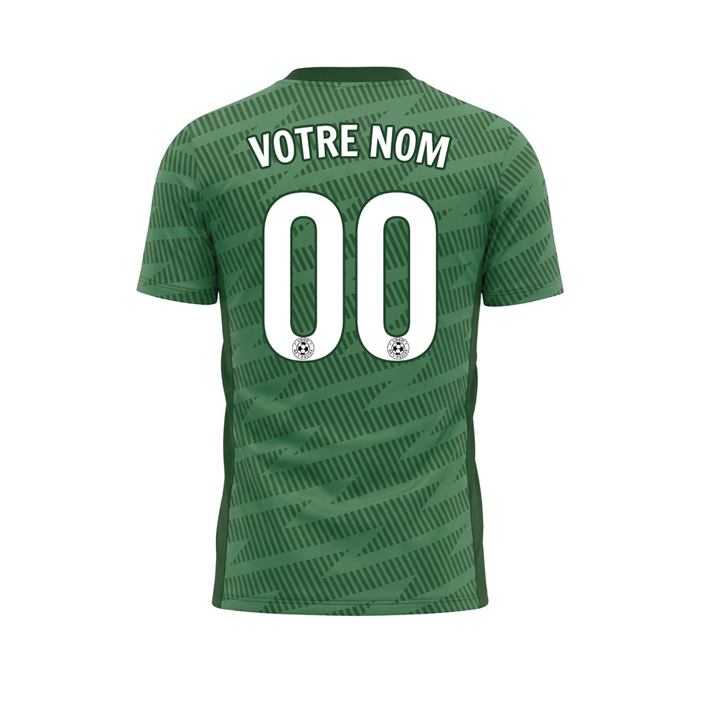 Vert Zigzag Motif Maillot de Football Personnalisé