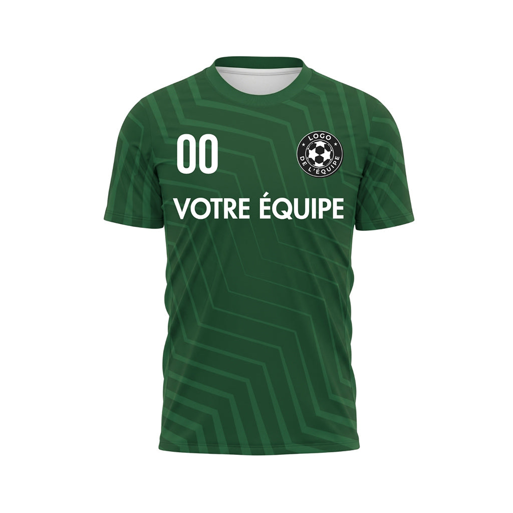 Vert Zigzag Motif (2) Maillot de Football Personnalisé