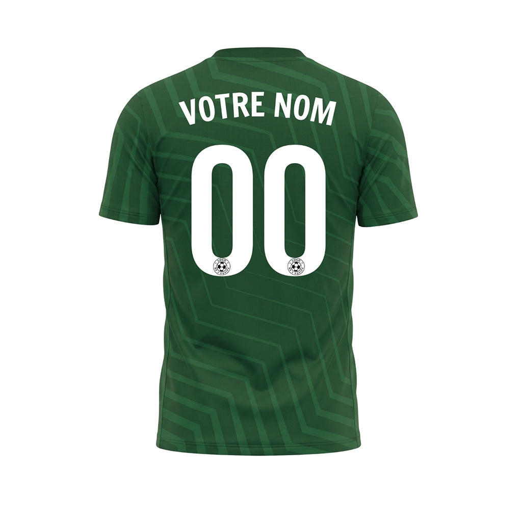 Vert Zigzag Motif (2) Maillot de Football Personnalisé
