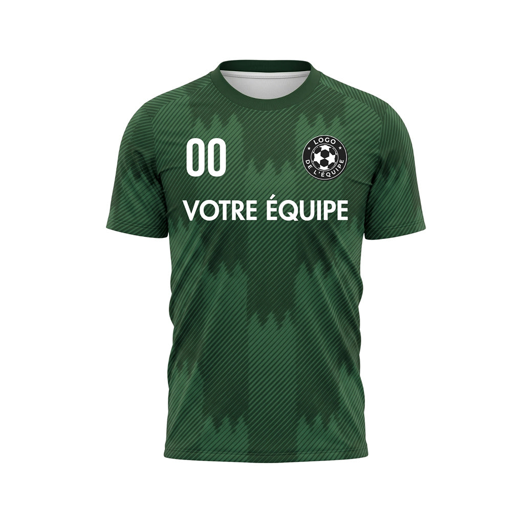Vert Zigzag Motif Maillot de Football Personnalisé
