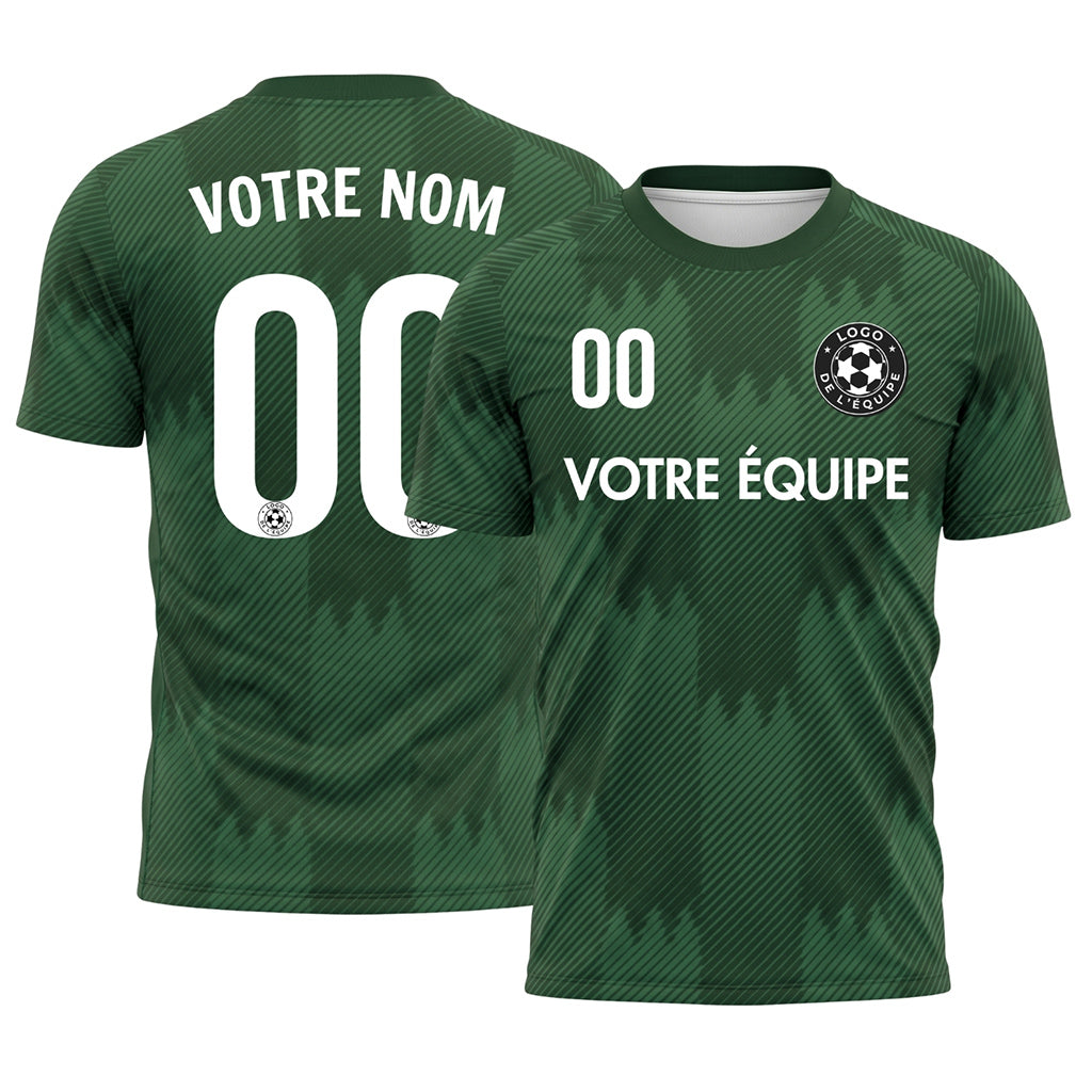 Vert Zigzag Motif Maillot de Football Personnalisé