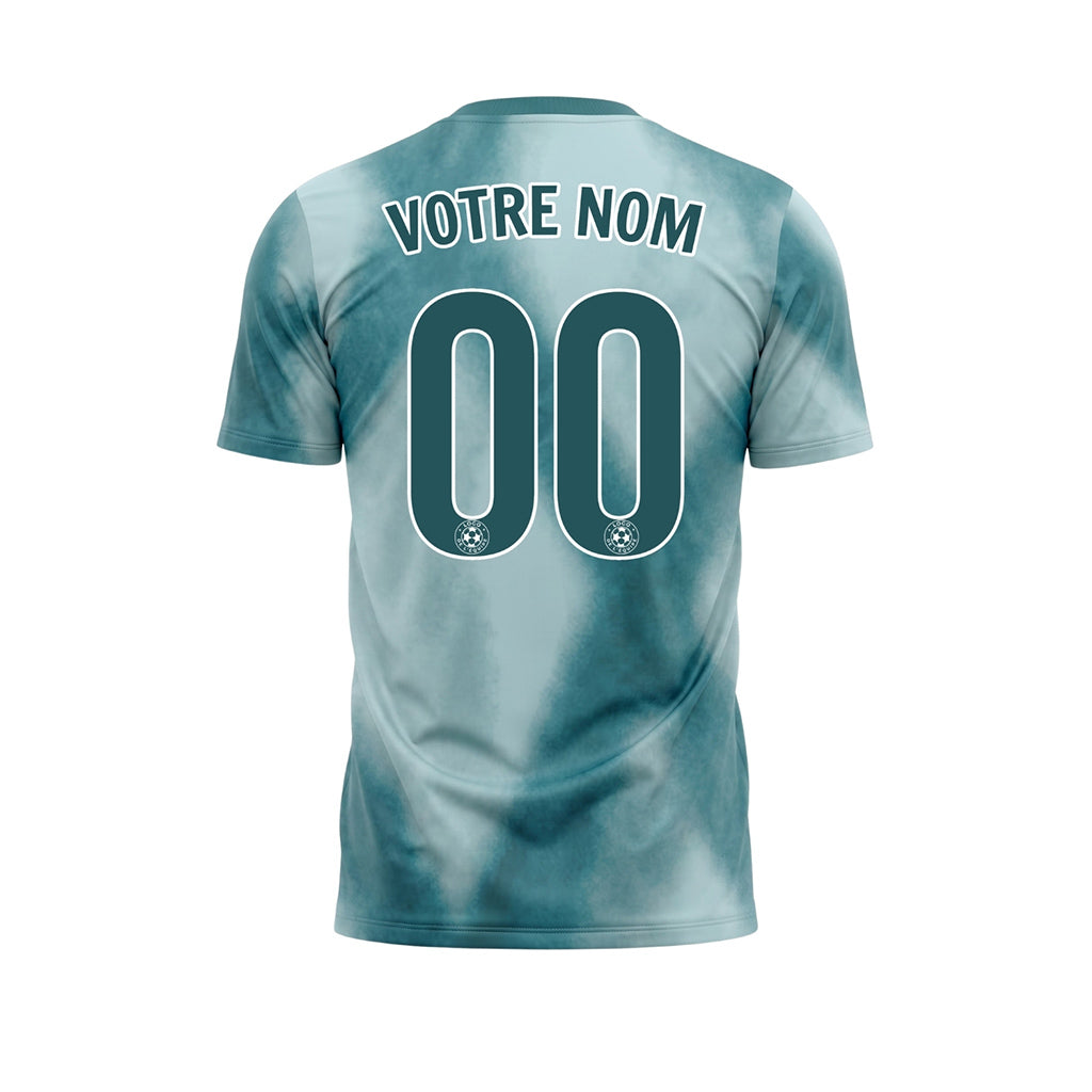 Bleu Clair Vert Émeraude Tie Dye Motif Losange Maillot de Football Personnalisé