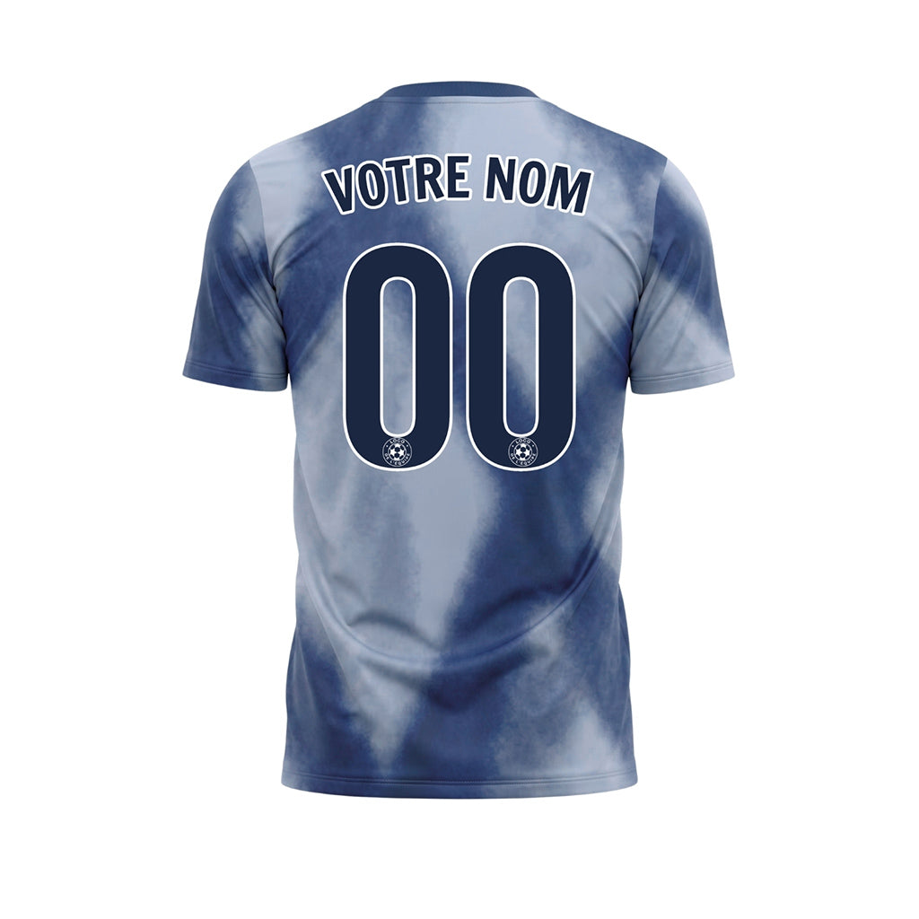 Bleu Clair Tie Dye Motif Losange Maillot de Football Personnalisé