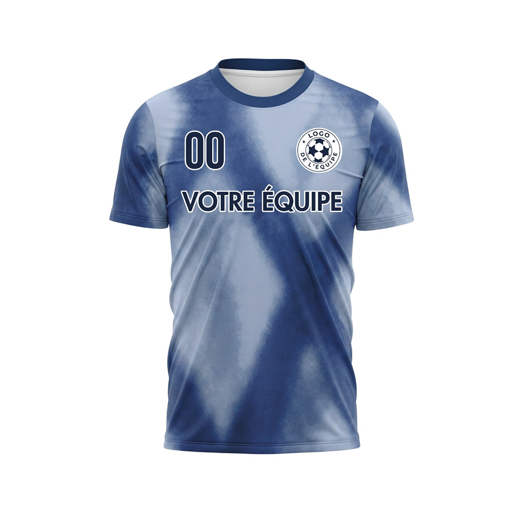 Bleu Clair Tie Dye Motif Losange Maillot de Football Personnalisé