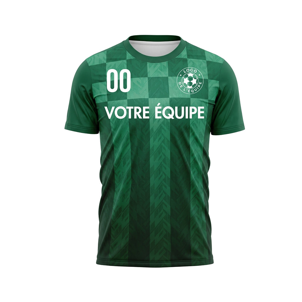 Vert Clair Carreaux Chevron Motif Maillot de Football Personnalisé