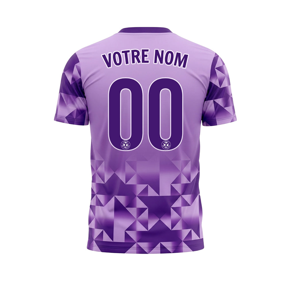 Violet Clair Géométrique Motif Diamant Maillot de Football Personnalisé