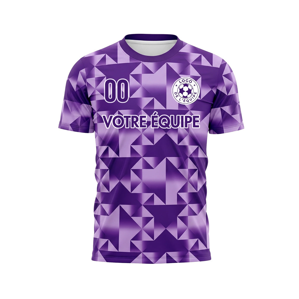 Violet Clair Géométrique Motif Diamant Maillot de Football Personnalisé
