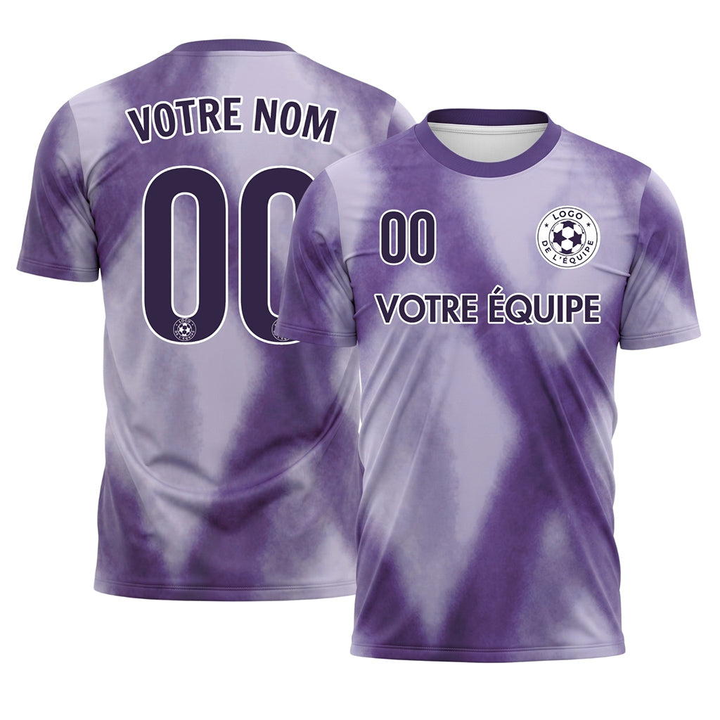 Violet Clair Tie Dye Motif Losange Maillot de Football Personnalisé