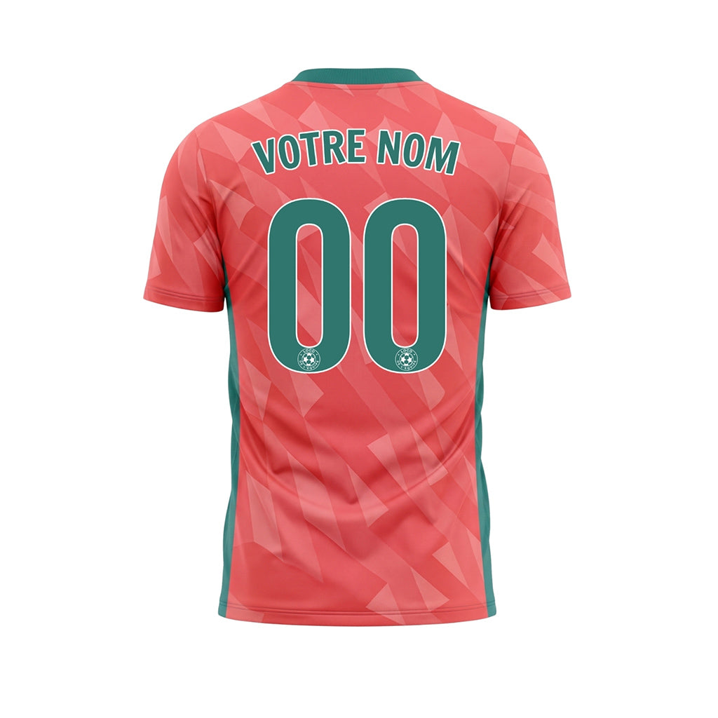 Corail Vert Géométrique Motif Maillot de Football Personnalisé