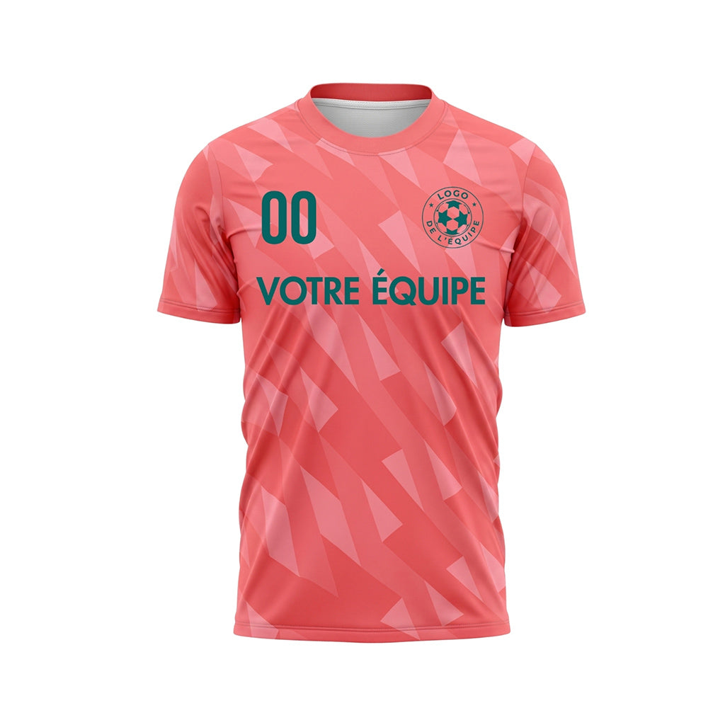 Rose Saumon Géométrique Motif Diagonal Maillot de Football Personnalisé