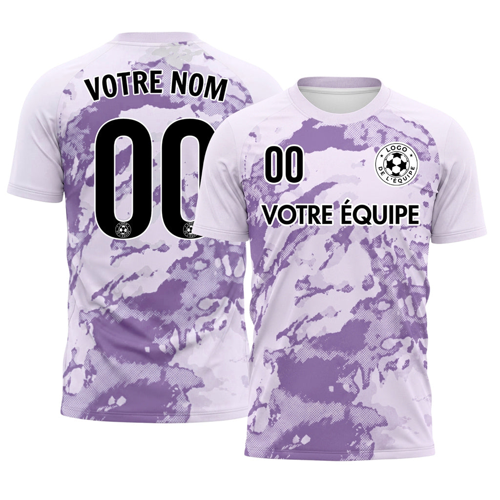 Violet Abstrait Grunge Demi-Teinte Motif Maillot de Football Personnalisé