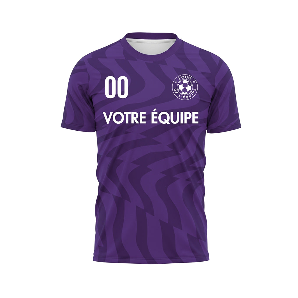 Violet Abstrait Vagues Motif Maillot de Football Personnalisé