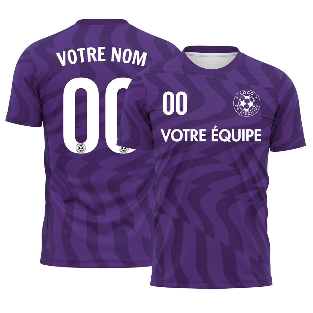 Violet Abstrait Vagues Motif Maillot de Football Personnalisé