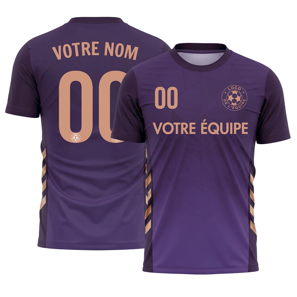 Violet Géométrique Motif Maillot de Football Personnalisé