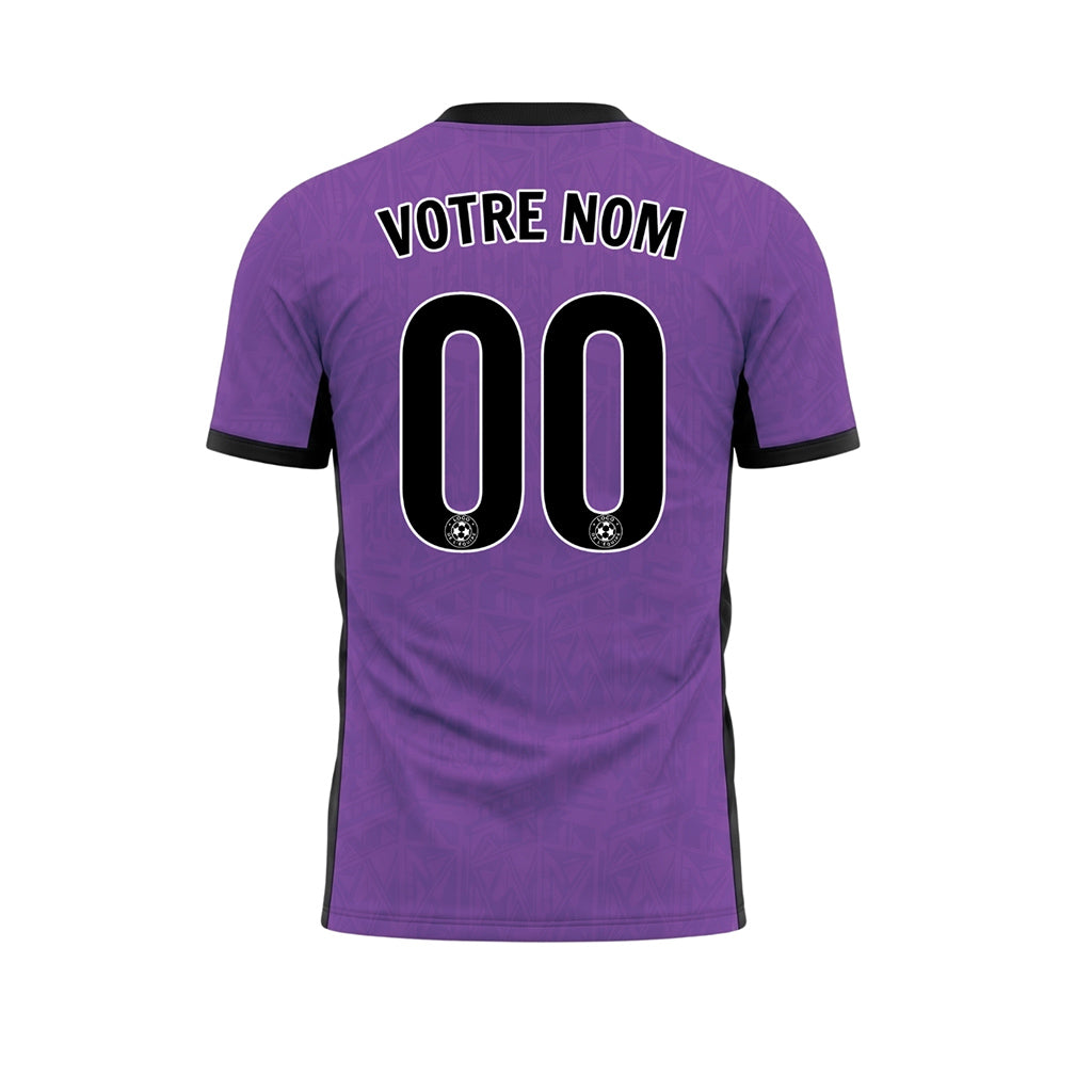 Violet Noir Subtil Géométrique Graphique Motif Maillot de Football Personnalisé