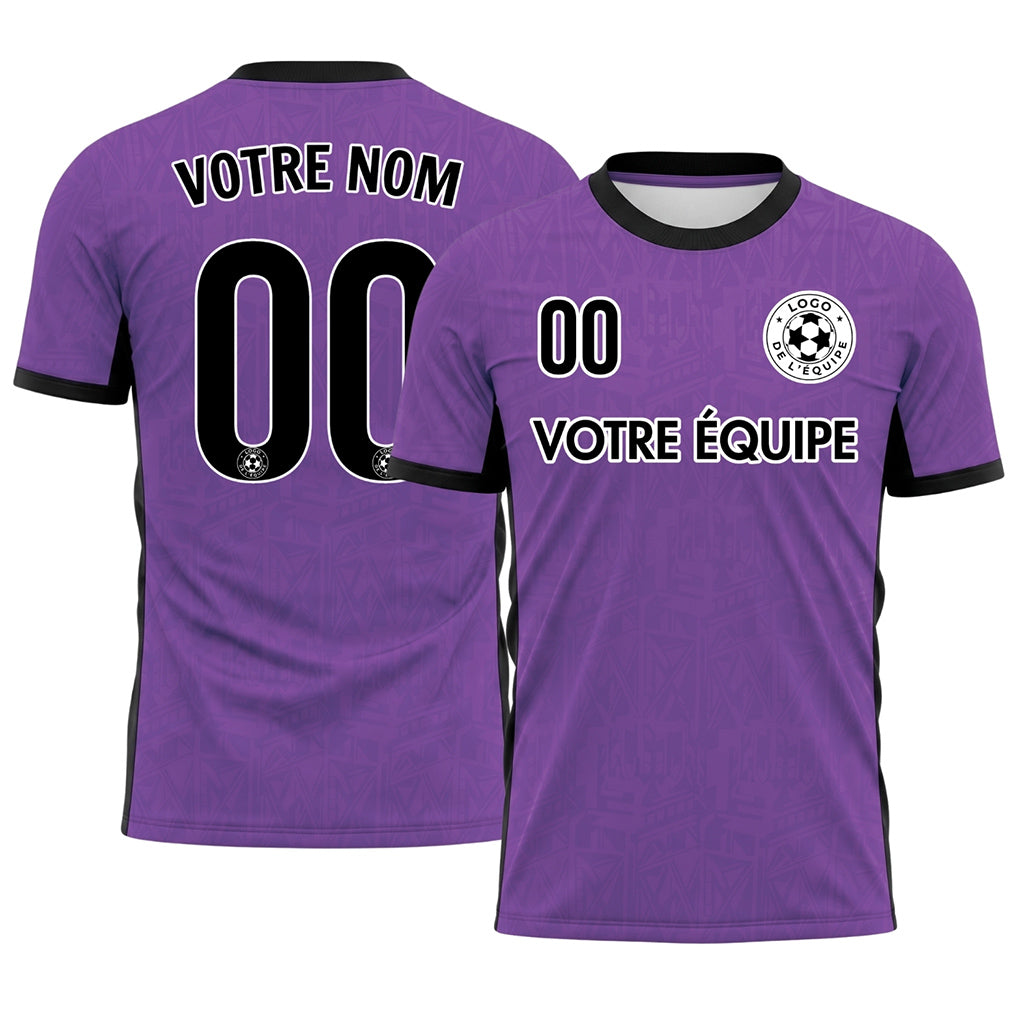 Violet Noir Subtil Géométrique Graphique Motif Maillot de Football Personnalisé