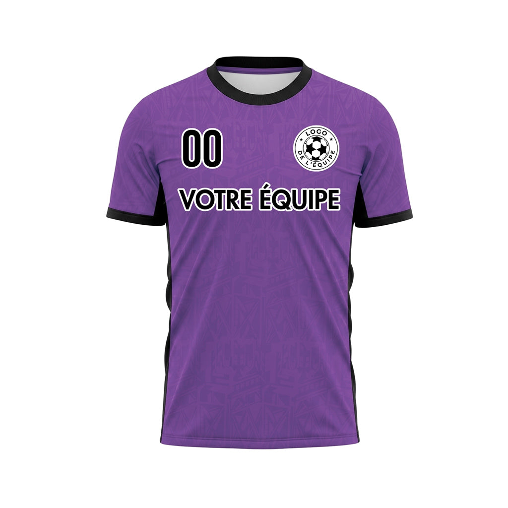 Violet Noir Subtil Géométrique Graphique Motif Maillot de Football Personnalisé