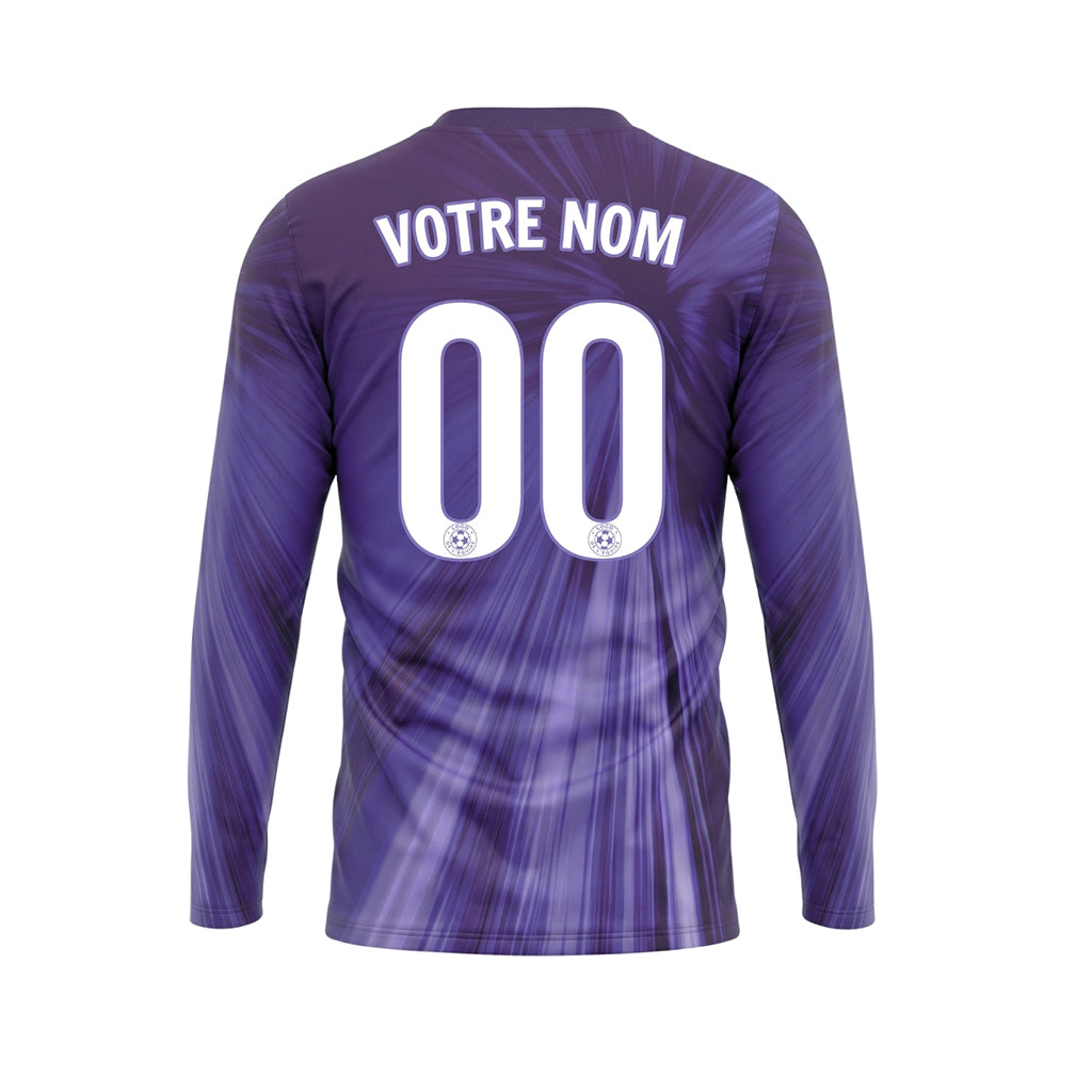 Violet Dégradé Rayonnant Maillot de Football Personnalisé à Manches Longues