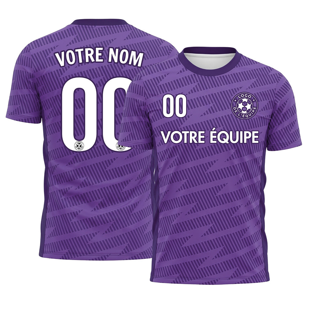 Violet Zigzag Motif Maillot de Football Personnalisé