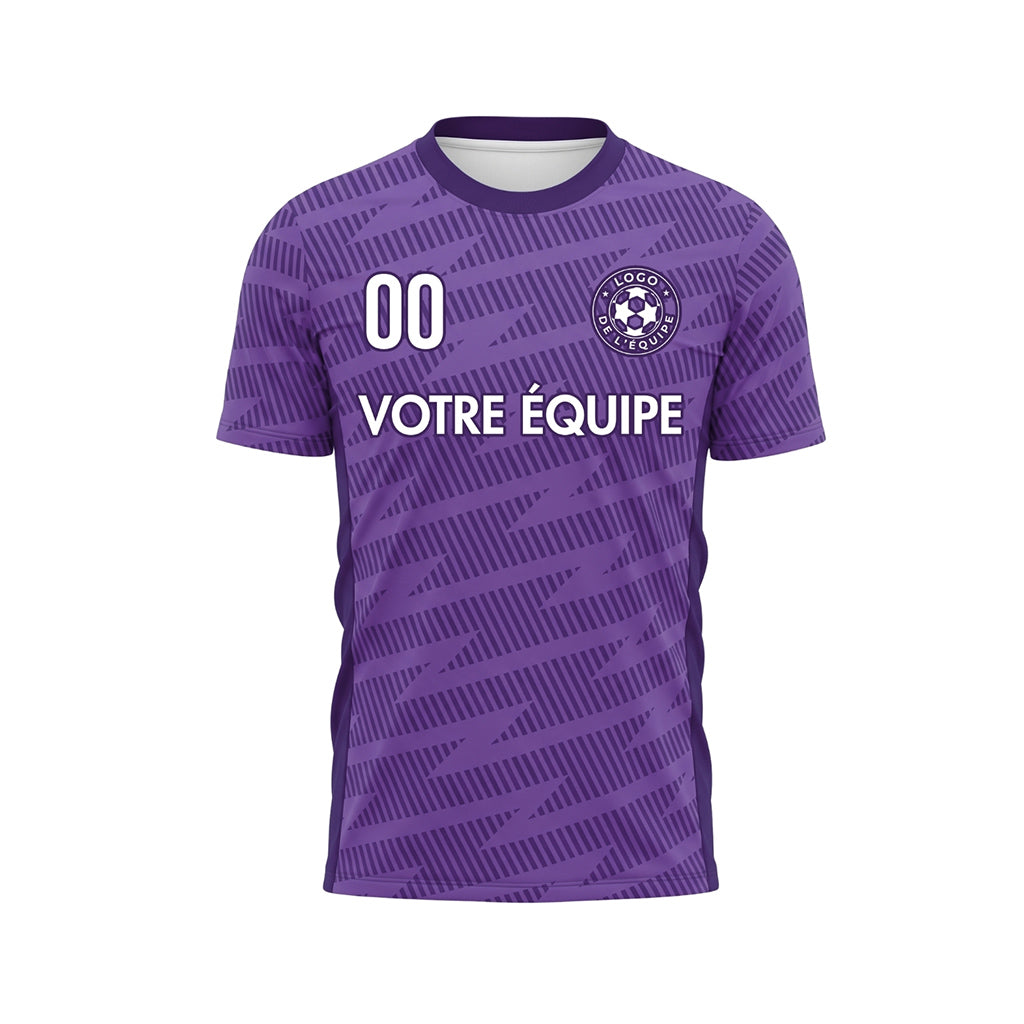 Violet Zigzag Motif Maillot de Football Personnalisé